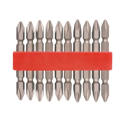 Set biti Varf Surubelnita Cr-V cu Doua Capete 10 buc PZ2 65 mm Evotools 605128