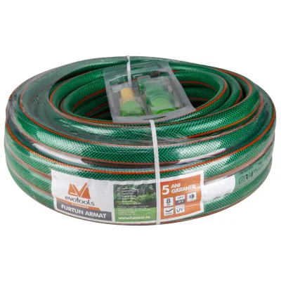 Furtun Armat apa Cu Accesorii 1/2 inch, 20 M, Evotools 635220