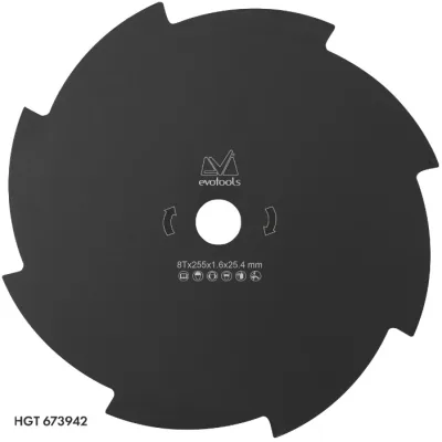 Disc Cutit Pentru Motocoasa 255x25.4x1.6 mm, 8 dinti, Evotools 673942