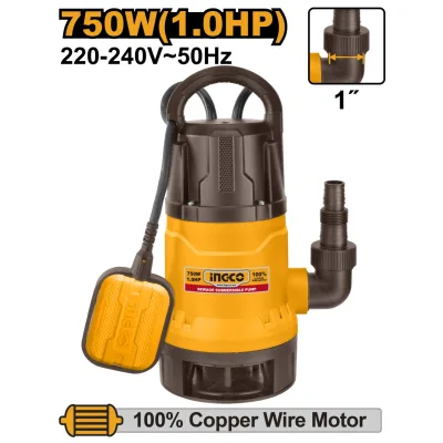Pompa apa Sumersibila Plastic cu Plutitor 750W 1 inch, Ingco SPD7508