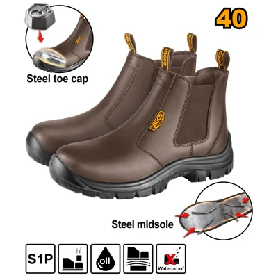 Pantofi Protectie Negri cu Talpa si Varf Metalic 46 INGCO SSH01S1P.46 – Clasa S1P, Rezistenta si Confort pentru Medii Solicitante