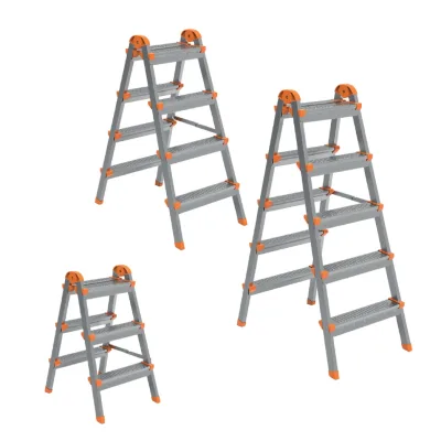 Scara pliabila din otel 4+4 trepte, 86cm inaltime, 120kg, 4.9kg , Perilla 12504