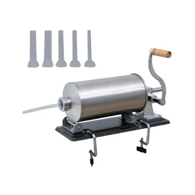 Masina de umplut carnati 4kg orizontala, profesionala, inox, cu 5 palnii, sistem Airstop, CAMPION CMP1169