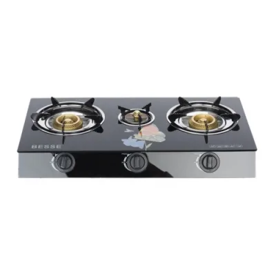Aragaz Plita pe Gaz cu 3 Ochi, Sticla Termorezistenta, Design Profesional, Campion CMP1655 - CMP1655