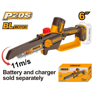 Mini drujba electrica Fierastrau de mana pe acumulator 20V, 15cm, motor brushless, 11 m/s, INGCO CGSLI2066