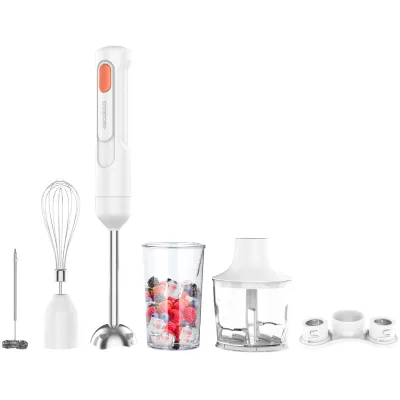 Blender mixer cu baterie 5 in 1, 60W, fara fir, 0.5L, alb, Decakila KMJB042W