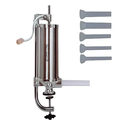 Masina de umplut carnati verticala 3kg, 5 palnii, constructie inox, *model nou* PROFESIONALA