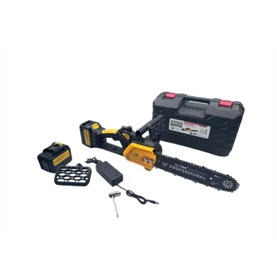 Mini Drujba electrica 4AH, 48V, 300mm, 2 acumulatori, brushless, ungere automata, 1800w, model YELLOW CAMPION Germany CMP1756Y