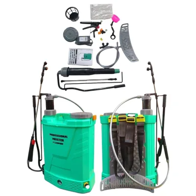 Pompa pentru Stropit Electrica pe Baterie CMP1670, 16L, 6 Bar, Acumulator 8Ah, Autonomie 9 Ore, Sistem 2 in 1 Electric si Manual, Lance Inox Extensibila 100cm, 5 Duze, Incarcator 12V, Regulator Presiune, Bretele Reglabile