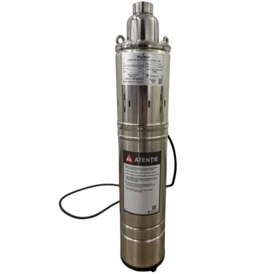 Pompa Inox Submersibila cu Snec Fara Plutitor GW GW7182, Putere 1.1KW (1100W), Cablu 9.5m, Inaltime 51.5cm, Latime 10.5cm, Circumferinta 31cm, Carcasa Otel Inoxidabil, Pentru Apa Curata sau Usor Murdara