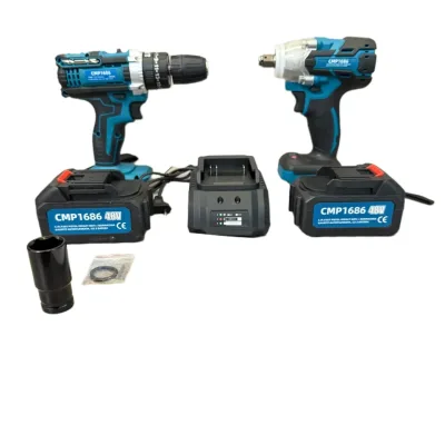 Set Bormasina gaurit si insurubat + Pistol cu impact 350nm, 48V, , cu 2 acumulatori si valiza transport CAMPION PROFESSIONAL CMP1686