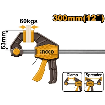 Presa Fixare Rapida Tip F 63x300mm HQBC01602 – Forta 60kg, Bara Otel 5x18mm
