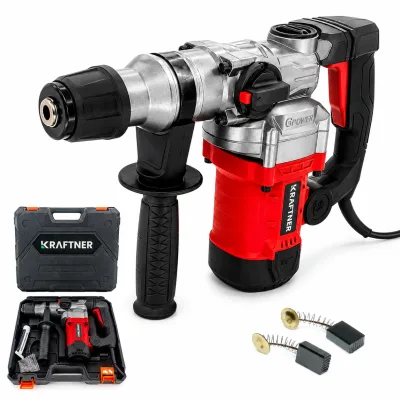 Ciocan rotopercutor 1800W, 7J, 1100rot/min, gaurire max 26mm, prindere SDS, carbuni rezerva si cutie vaselina, KRAFTNER KF-9513