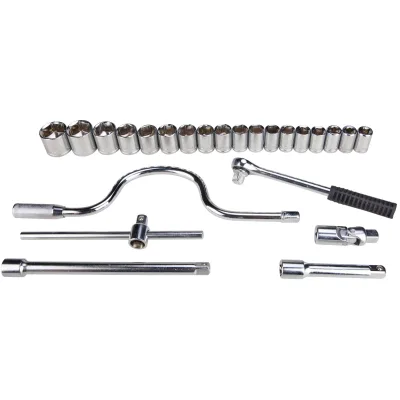 Trusa Chei Tubulare cu Accesorii 24 Pcs : 10-32 mm
