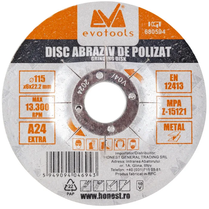 Disc Abraziv de Polizat ETS 125 x 6 mm; 24 granulatie