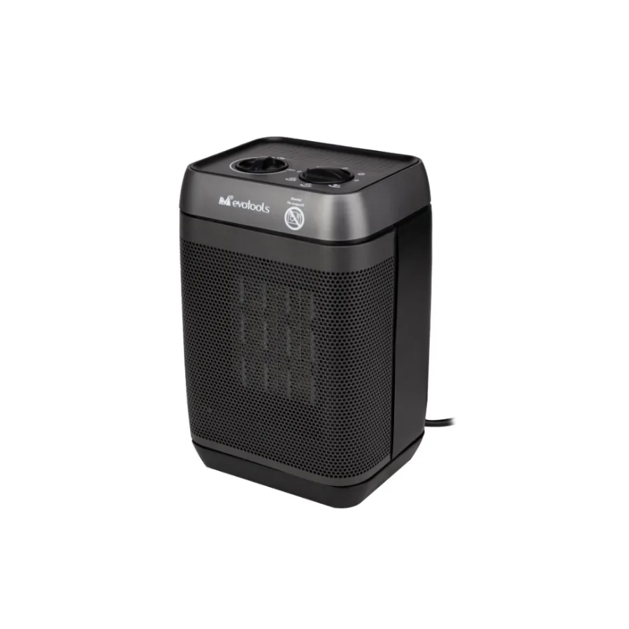 Aeroterma Electrica 1500W Rotire 90° Cu Rezistenta Ceramica, 110 m³/h, 3 trepte, Evotools 681915