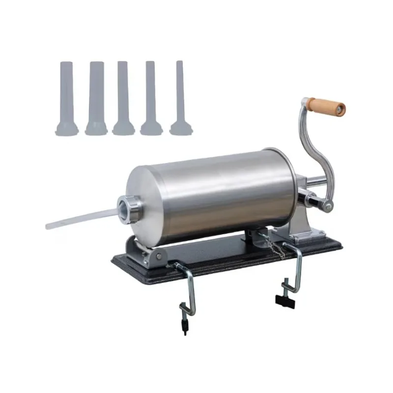 Masina de umplut carnati 4kg orizontala, profesionala, inox, cu 5 palnii, sistem Airstop, CAMPION CMP1169