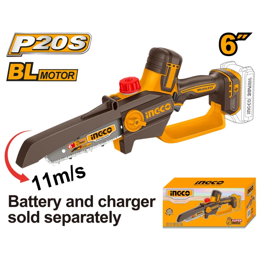 Mini drujba electrica Fierastrau de mana pe acumulator 20V, 15cm, motor brushless, 11 m/s, INGCO CGSLI2066