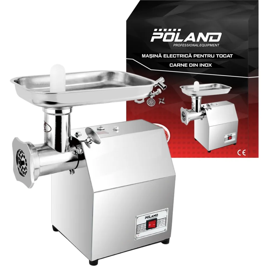 Masina electrica de macinat carne, 150kg/ora, 1500W, inox, Poland B8102