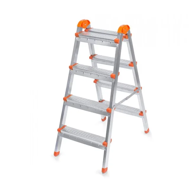Scara pliabila din otel 4+4 trepte, 86cm inaltime, 120kg, 4.9kg R4.4S