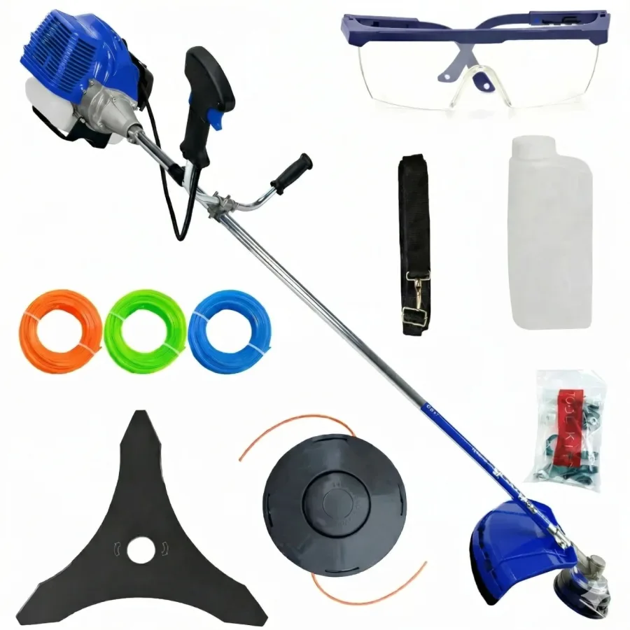 *8.5CP* CU 10 ACCESORII, Motocoasa pe benzina in 2t timpi, 12.000rpm, 58cc, model 2026, easy-start, Fresco Power by ItalianTech CMP1807