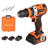 Masina de insurubat cu percutie brushless EvoTools 683869, kit MAX 20V, 2 acumulatori 2Ah, incarcator rapid, cuplu 50Nm, 2 viteze, mandrina metalica 13mm