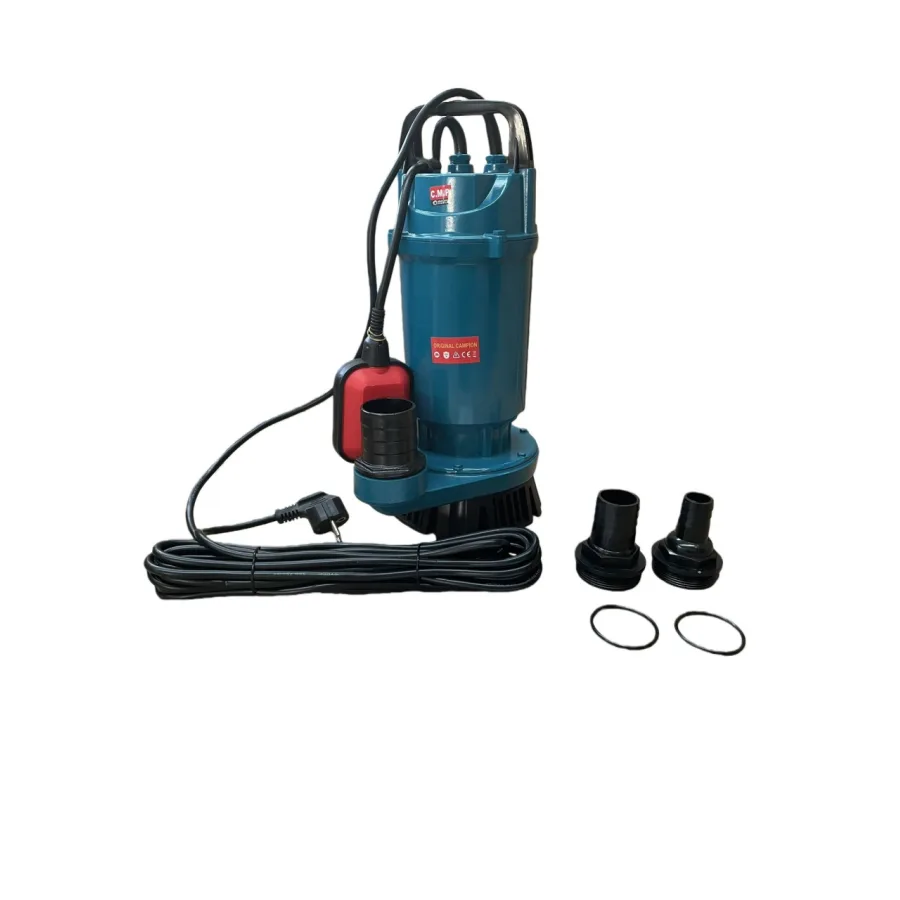Pompa submersibila apa curata-murdara CMP1767F QDX10-35-1.1F, 1.1kW, 1.5HP, debit 10 mc/h, inaltime refulare 35m, iesire 2" / 1.5" / 1", 2860RPM, 110-220V, cu plutitor