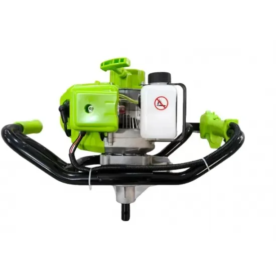 Motoburghiu pe benzina Campion, 8.5CP, motor 2 timpi 58cc, 9200rpm, burghie 100-300mm, adancime 800mm, rezervor 1.2L, 12kg, set forare pamant, model verde Italian Fresho CMP4350G GT-4350