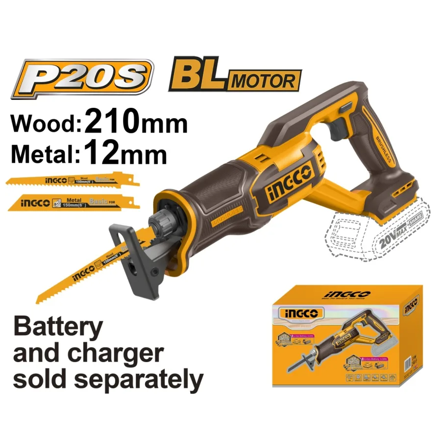 Fierastrau Sabie 20V CRSLI2108 – Motor Brushless, 0-2800 rpm, Taiere Lemn 210mm / Metal 12mm, Viteza Variabila, Fara Acumulator