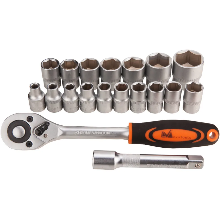 Set Chei Tubulare 8-32 mm Cu Antrenor clichet 1/2, 19 buc Etp Evotools 676280